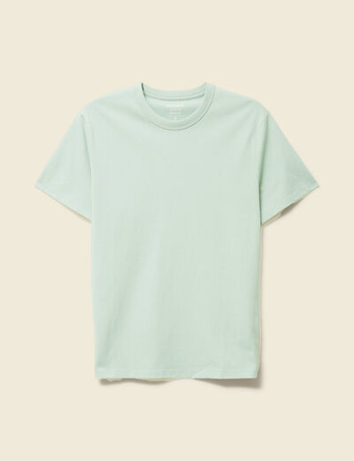 T-shirt en coton manches courtes vert pastel homme