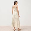 Jupe longue &eacute;vas&eacute;e doubl&eacute;e en coton vert clair femme