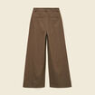 Pantalon large taille haute marron fonc&eacute; femme