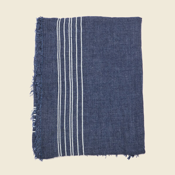 foulard a franges bleu fonce homme Foulard à franges bleu foncé homme
