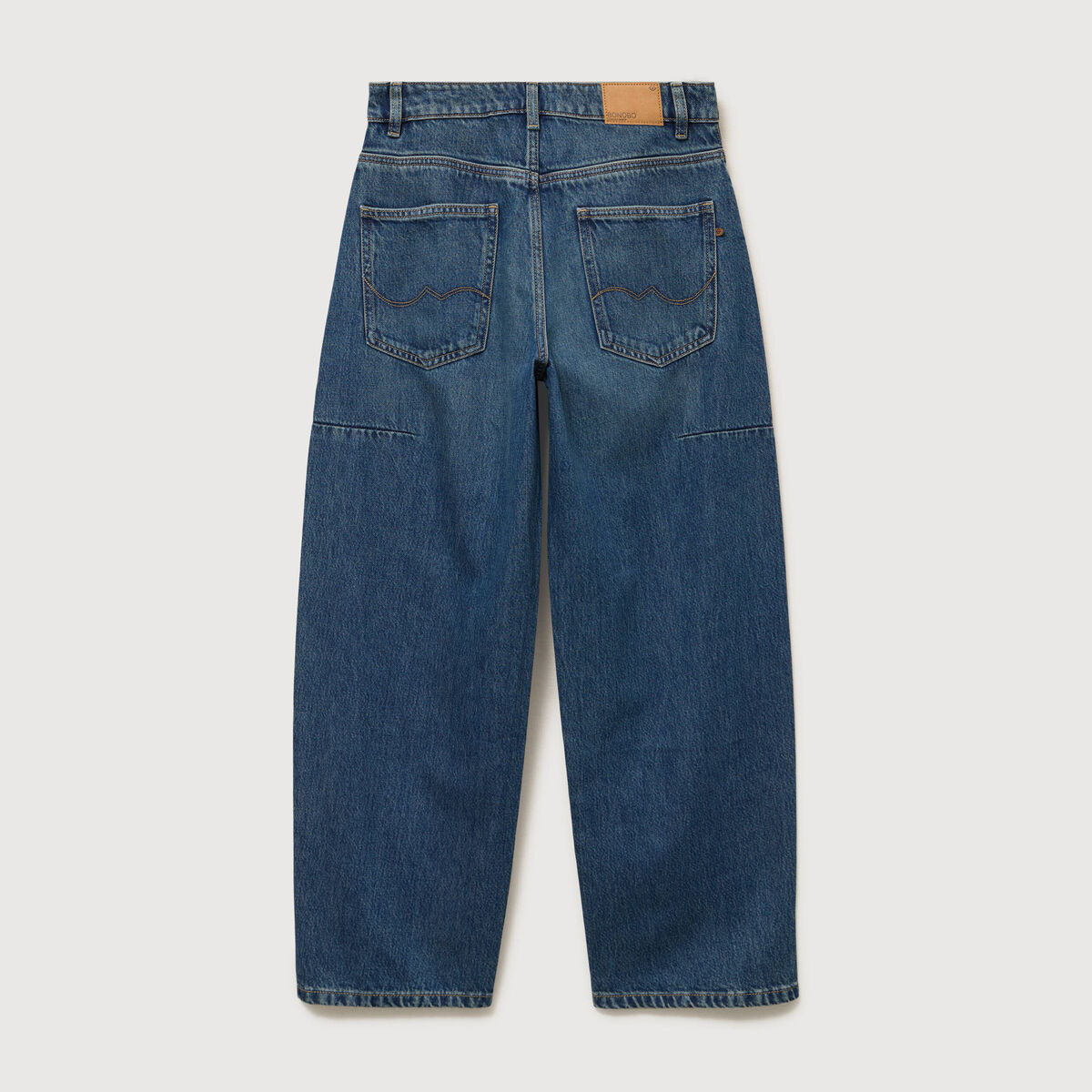 Jeans barrel taille standard bleu femme