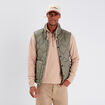 Doudoune droite sans manches vert kaki homme