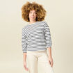 T-shirt manches 3/4 bleu femme