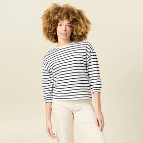 t shirt manches 34 bleu femme T-shirt manches 3/4 bleu femme