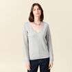 Pull à manches longues gris clair femme
