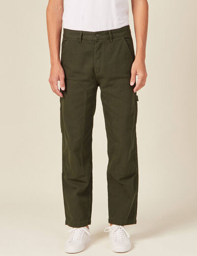 Pantalon large vert kaki homme