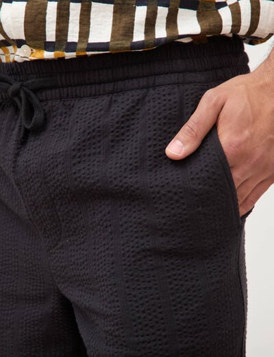 Short en coton noir homme