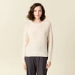 Pull manches longues sequins ecru femme