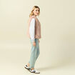 Veste fausse fourrure avec doublure vieux rose femme