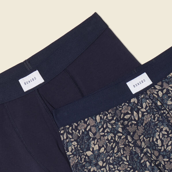 Lot 2 boxers bleu marine homme