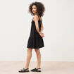 Robe sans manches en maille col carr&eacute; noir femme