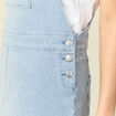 Robe en jeans &agrave; bretelles col carr&eacute; bleu marine femme