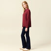 Chemise manches longues fluide bordeaux femme