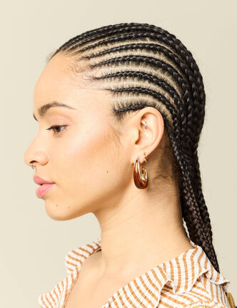 Boucles d'oreilles marron clair femme