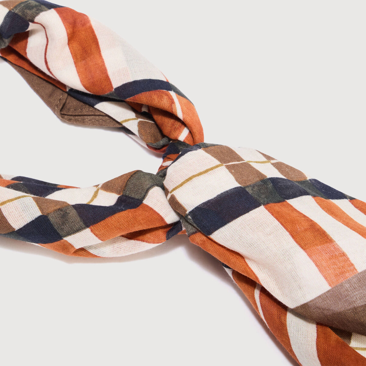 Foulard en coton orange fonc&eacute; homme