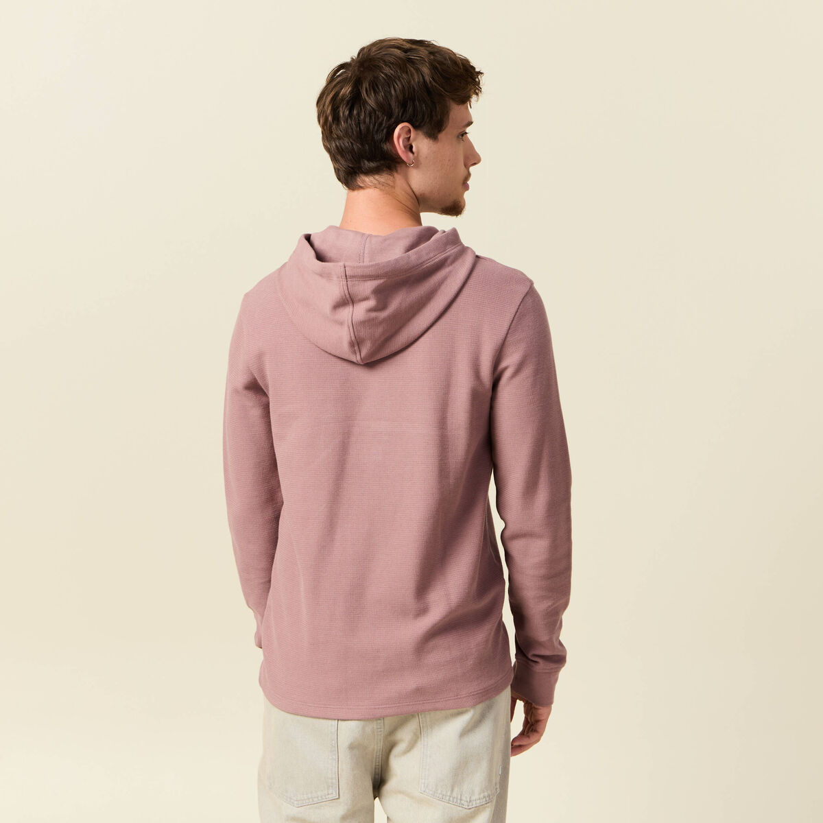 T-shirt &agrave; capuche vieux rose homme