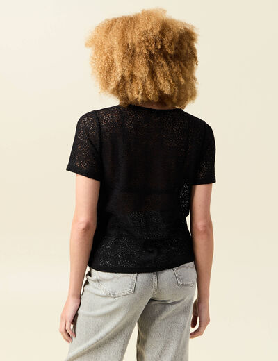 T-shirt manches courtes noir femme