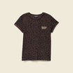 T-shirt manches courtes marron fonc&eacute; femme