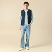 Pull fin col rond manches longues bleu ciel homme
