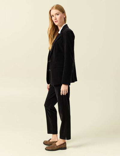 Veste blazer velours noir femme