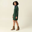 Robe pull droite col bateau vert foncé femme