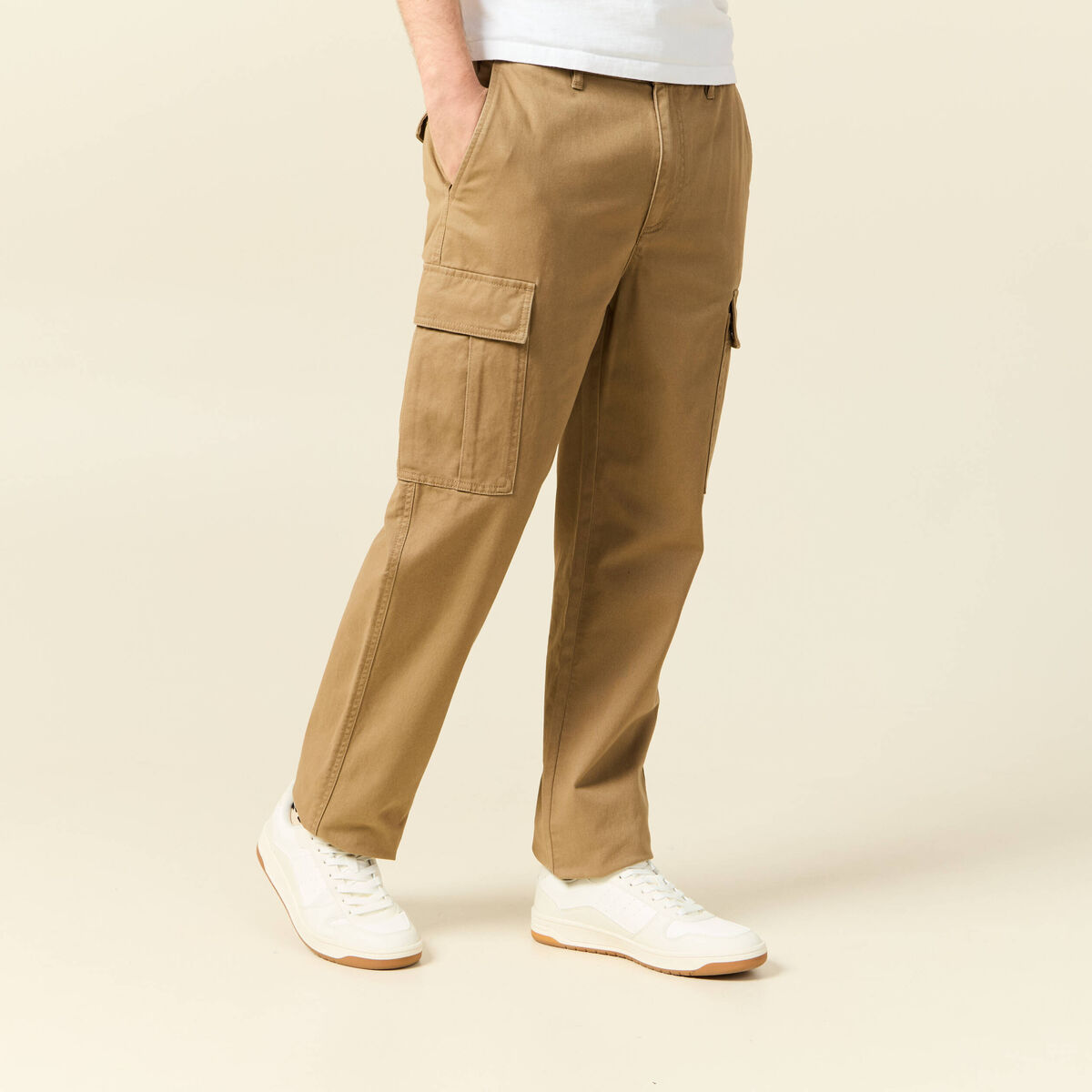 Cargo coupe battle en coton vert kaki homme