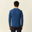 Pull fin col rond manches longues bleu fonc&eacute; homme