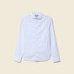 Chemise droite courte col italien bleu ciel homme