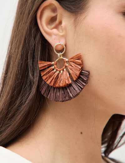 Boucles d'oreilles orange fonc&eacute; femme