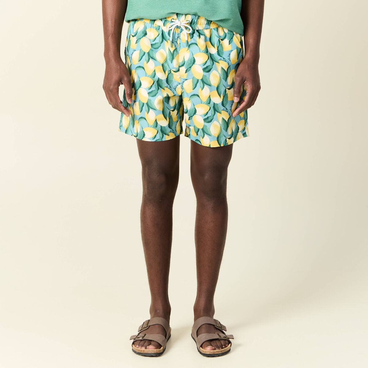 Short de bain bleu gris homme