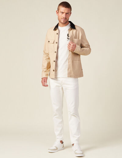 T-shirt manches courtes ecru homme