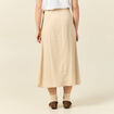 Jupe longue portefeuille beige femme