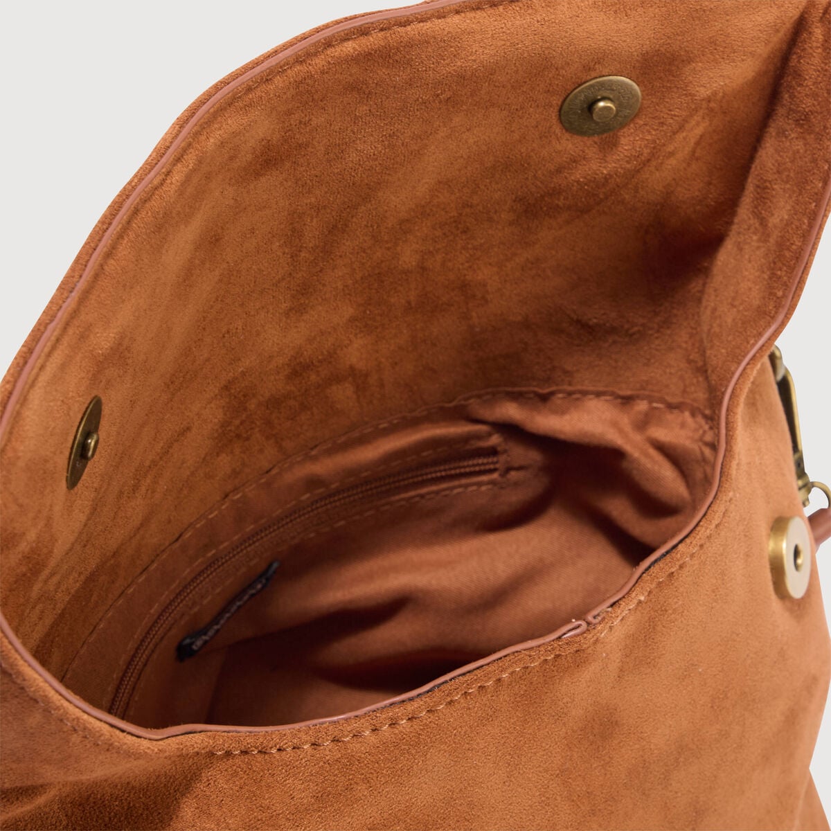 Sac bandouli&egrave;re avec doublure marron clair femme