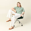 Polo en maille vert kaki femme
