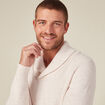 Pull manches longues col ch&acirc;le ecru homme