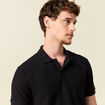 Polo cintr&eacute; manches courtes en coton noir homme