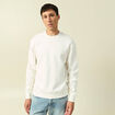 Sweat manches longues en coton ecru homme