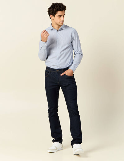 Chemise manches longues bleu homme
