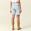 Bermuda droit en jean denim snow bleu femme