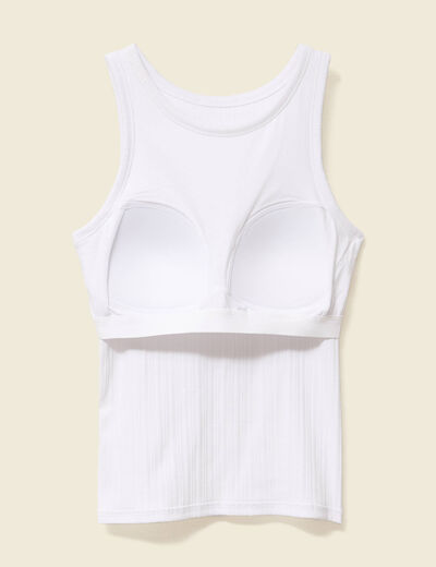 D&eacute;bardeur 2 en 1 avec brassi&egrave;re int&eacute;gr&eacute;e blanc femme