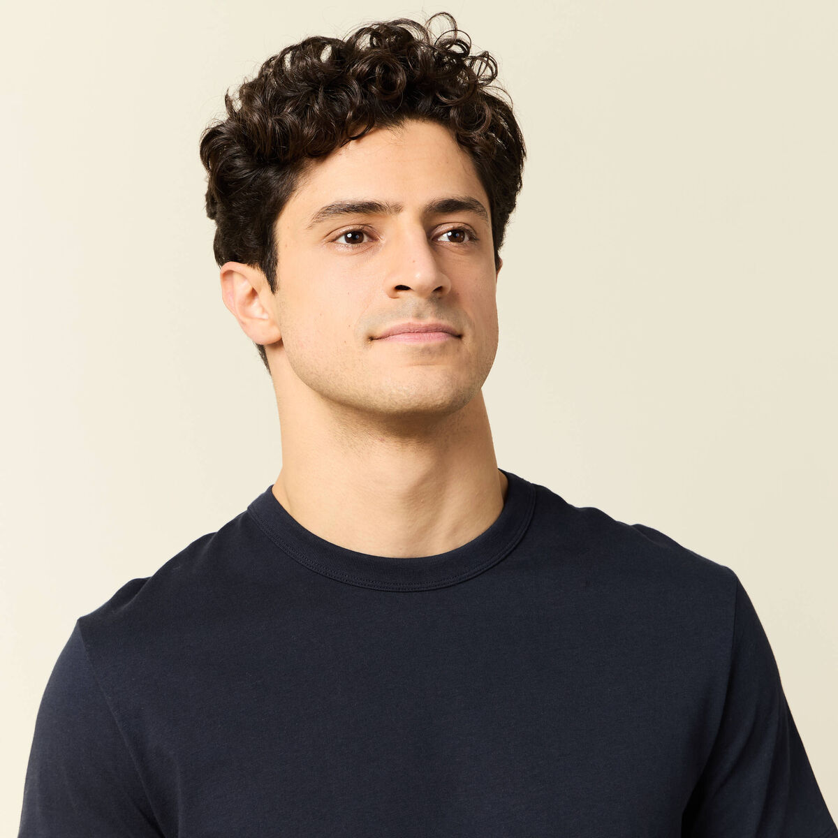 T-shirt en coton manches courtes bleu marine homme