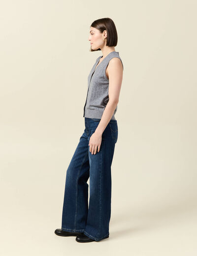 Gilet sans manches gris clair femme