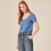 T-shirt manches courtes bleu femme