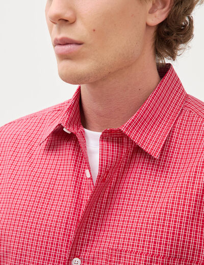 Chemise boyfriend en coton rouge homme