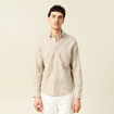 Chemise manches longues beige homme