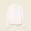 T-shirt droit court manches longues blanc femme