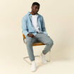 Pantalon battle bas resserré bleu gris homme