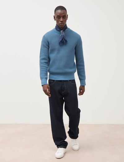 Jeans straight longueur 32 en coton denim brut rinse homme