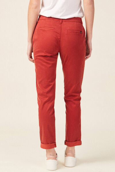 Pantalon chino Instinct orange foncé femme
