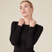 T-shirt femme maille unie Instinct noir femme